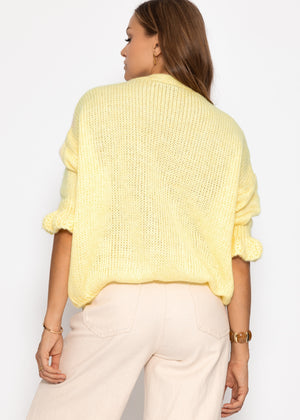 Strickcardigan Exklusives Herbst-Essential - buttergelb