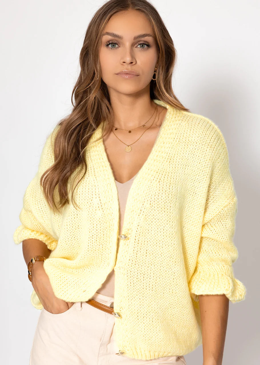 Strickcardigan Exklusives Herbst-Essential - buttergelb