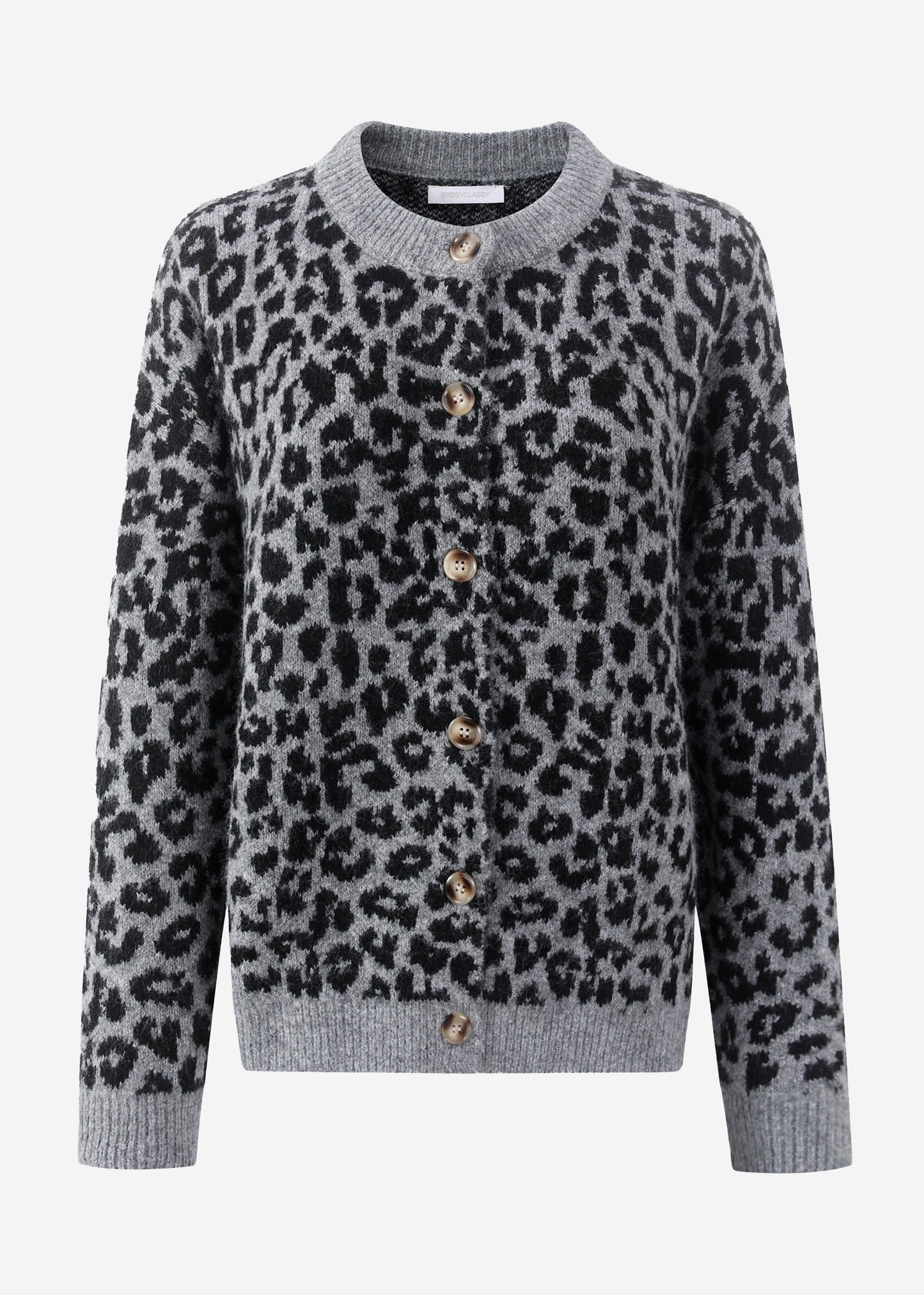 Cardigan mit Leo-Muster - grau
