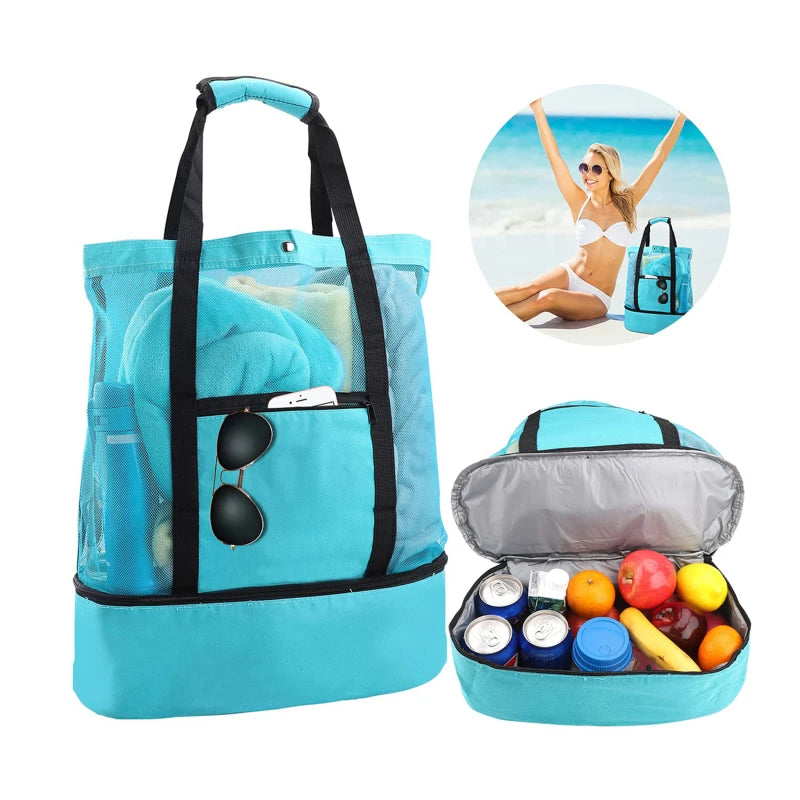 Lunessa™ MeshCool Strandtasche – 2-in-1 mit Kühlfach