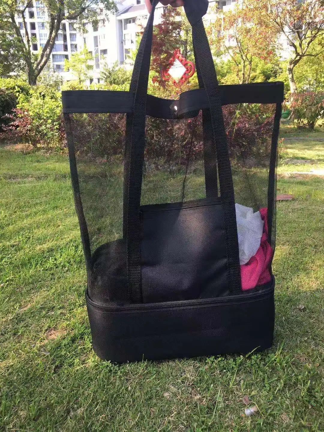 Lunessa™ MeshCool Strandtasche – 2-in-1 mit Kühlfach