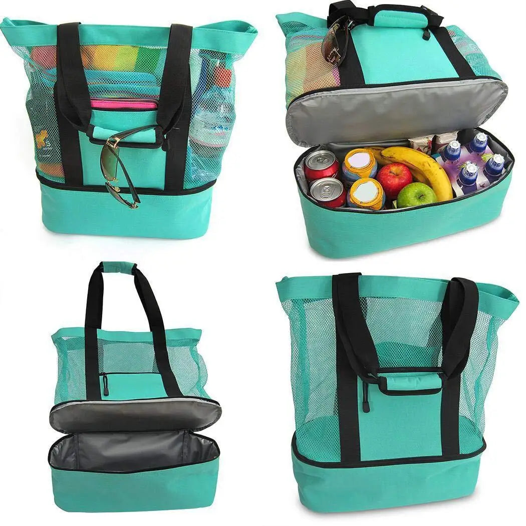 Lunessa™ MeshCool Strandtasche – 2-in-1 mit Kühlfach