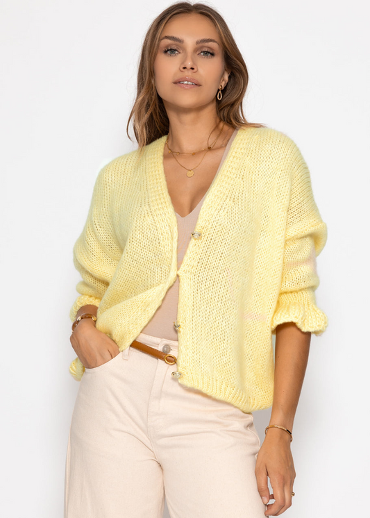 Strickcardigan Exklusives Herbst-Essential - buttergelb