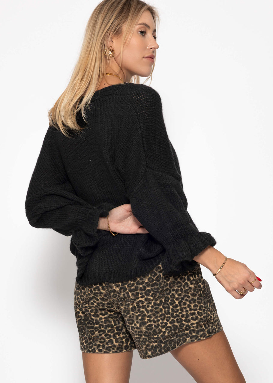 Strickcardigan Exklusives Herbst-Essential - Schwarz