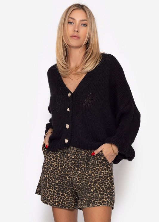 Strickcardigan Exklusives Herbst-Essential - Schwarz