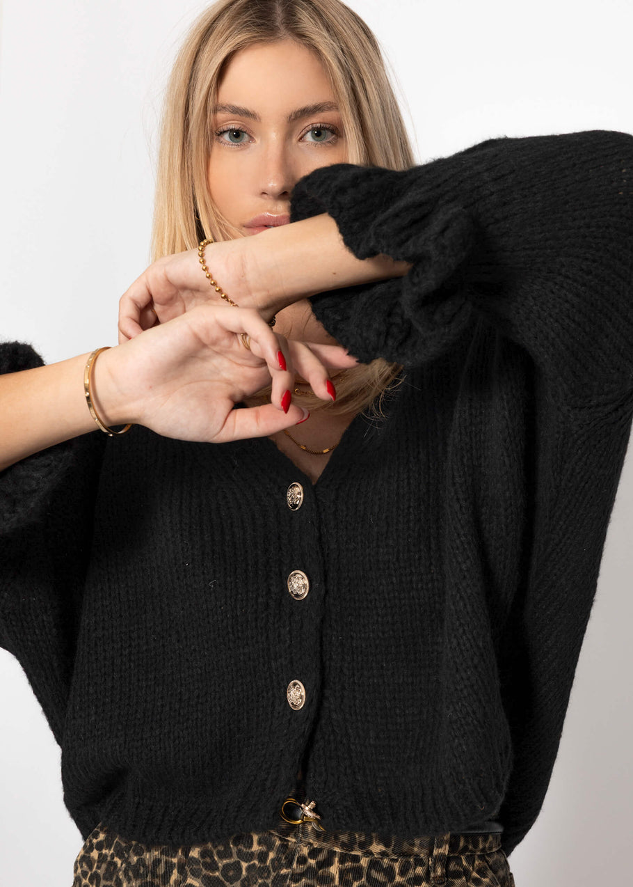 Strickcardigan Exklusives Herbst-Essential - Schwarz