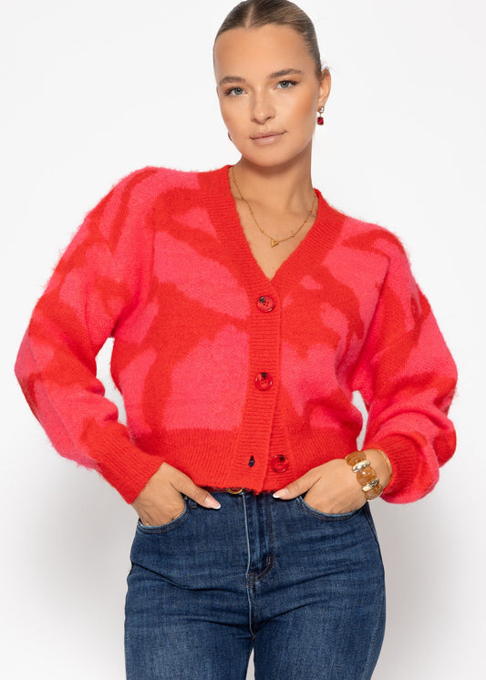 Cardigan mit Animal-Print - pink