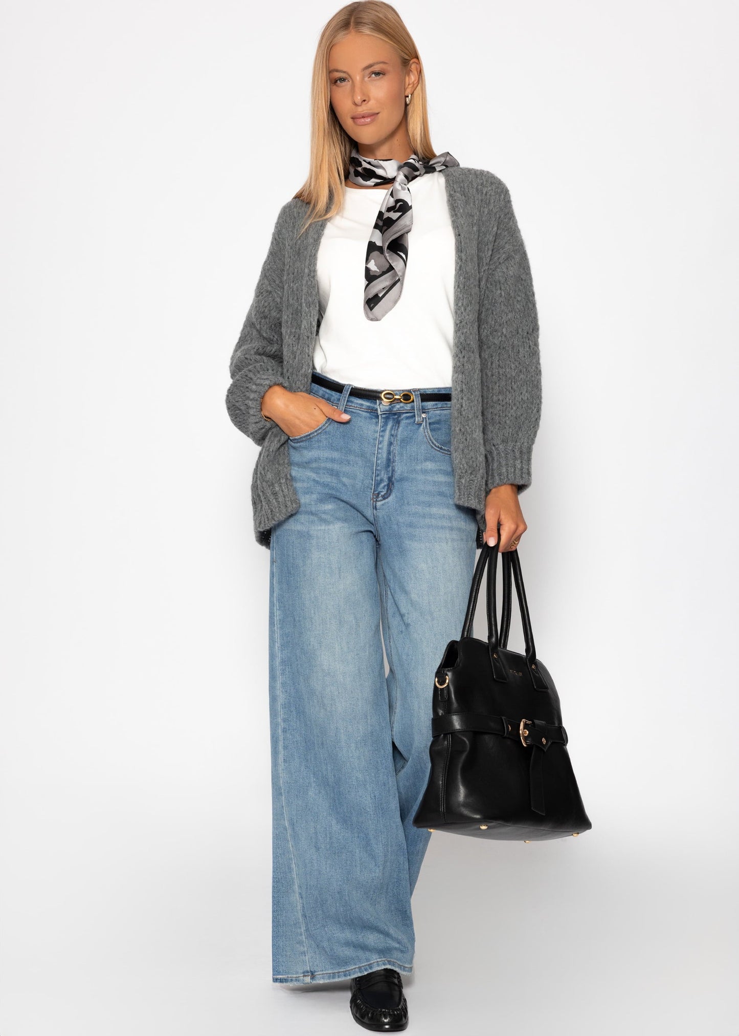 Oversize Cardigan - dunkelgrau