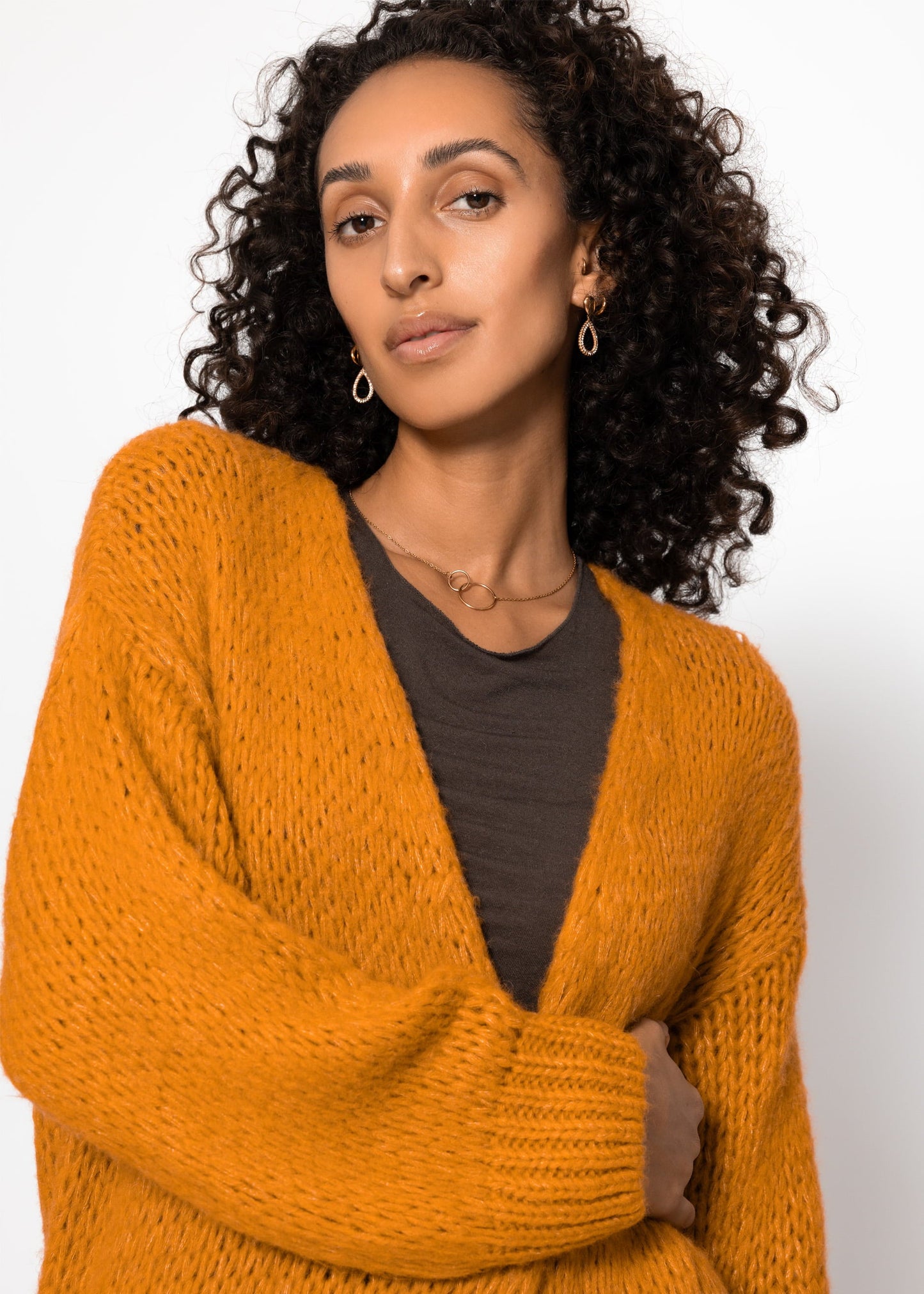 Oversize Cardigan - senfgelb