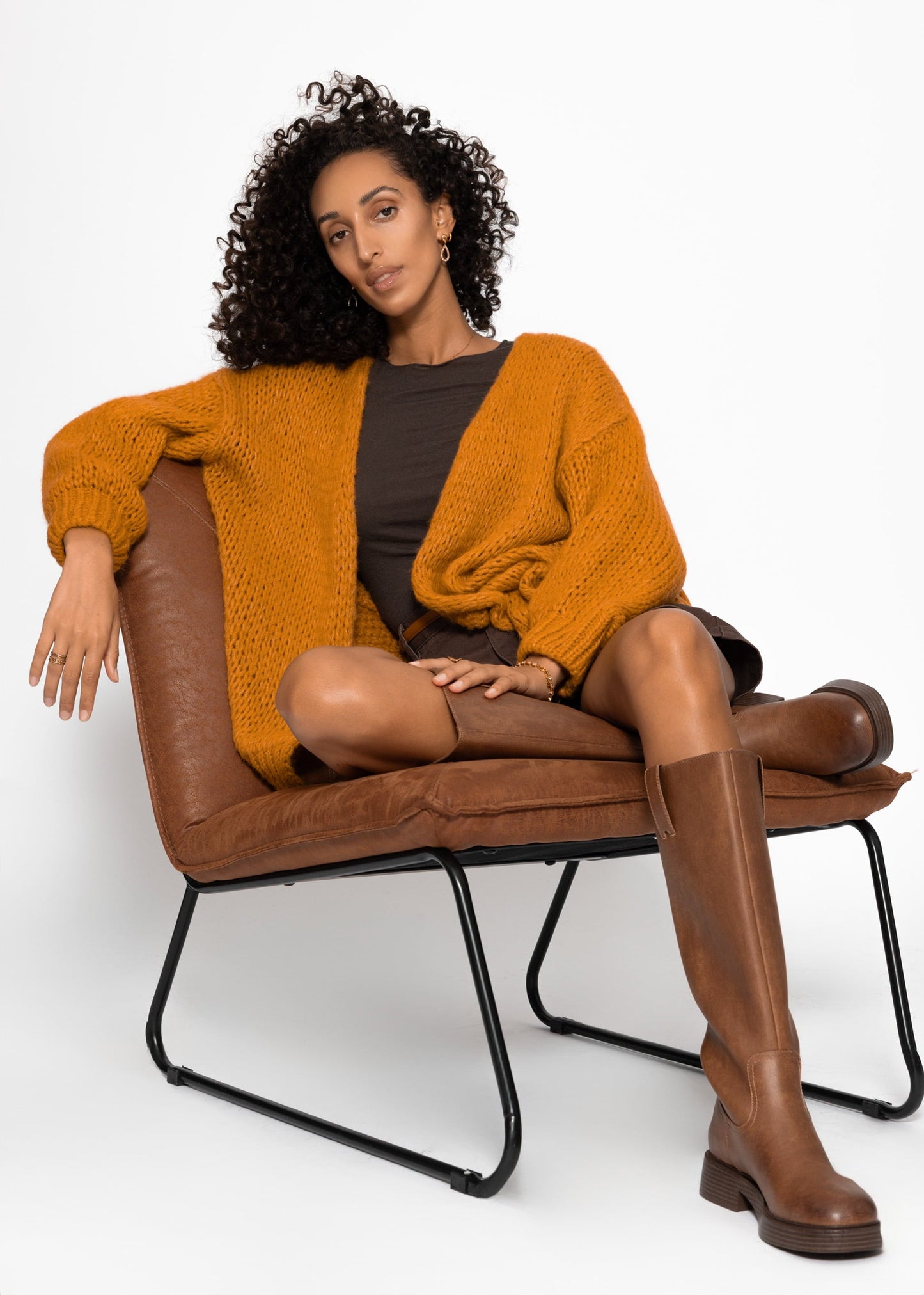 Oversize Cardigan - senfgelb